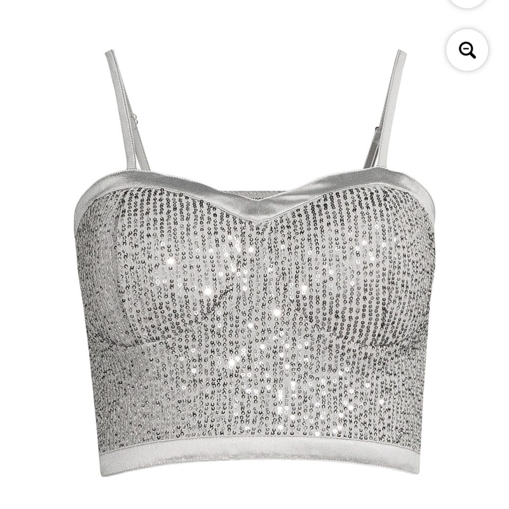 Madden NYC Junior's Glitter Bra Cup Top
